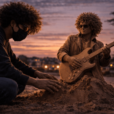 ロックスターとDEATHtinyのジャケット写真