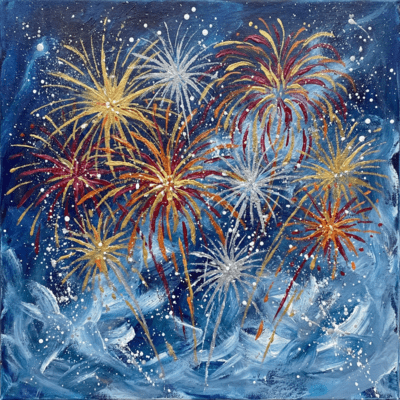 Fireworks in Winter Front Cover