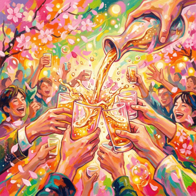 SAKE over flowers, let's dance! Front Cover