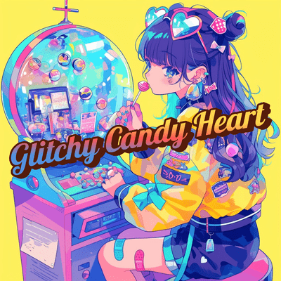Glitchy Candy Heart Front Cover