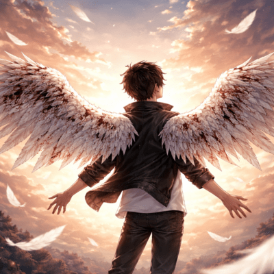 傷だらけの翼を広げてのジャケット写真