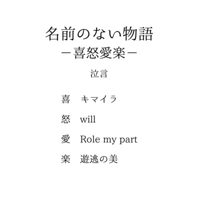 名前のない物語 —喜怒愛楽—のジャケット写真