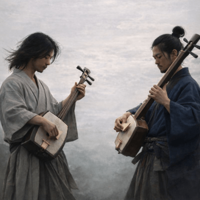 Tsugaru Shamisen Samurai Twin Strings - BGM to Ignite Your Fighting Spirit Front Cover