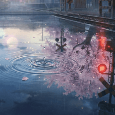 Cherry Blossom Noise, Rainy Crossing Front Cover
