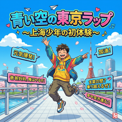 青い空の東京ラップ ~シャンハイ少年の初体験~ (feat. HIROYUKI)のジャケット写真