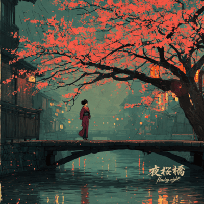 Yozakurabashi flowing night Front Cover