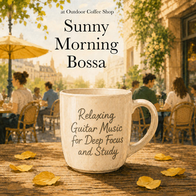 Sunny Morning Bossa at Outdoor Coffee Shop - Relaxing Guitar Music for Deep Focus and Study Front Cover