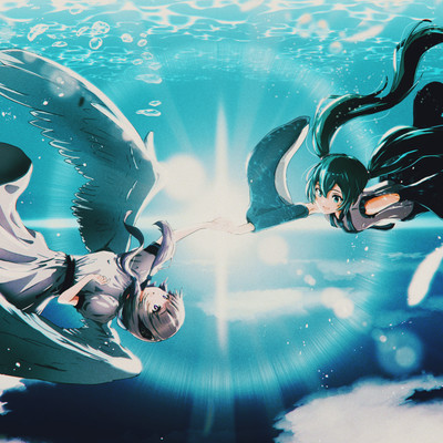 In the blue world with you (feat. HATSUNE MIKU & KAFU) Front Cover