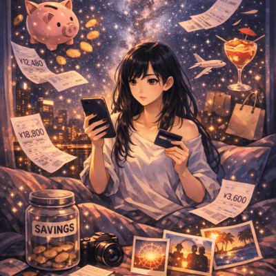 Present happiness over savings Front Cover