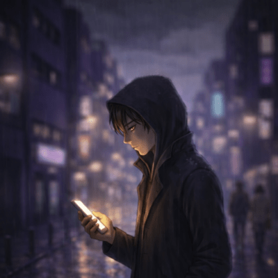 walking smartphone user Front Cover