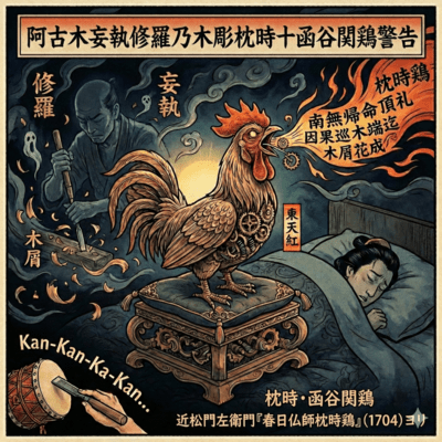 Akogi Moshu Shura no Kibori Makura Toki Ju Kankokukan Niwatori Keikoku Front Cover