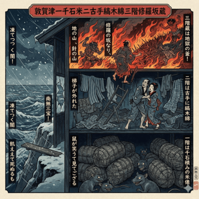 Tsuruga-tsu Ichi Sengoku Mai Ni Furute Shima Momen Sangai Shura Saka Gura Front Cover