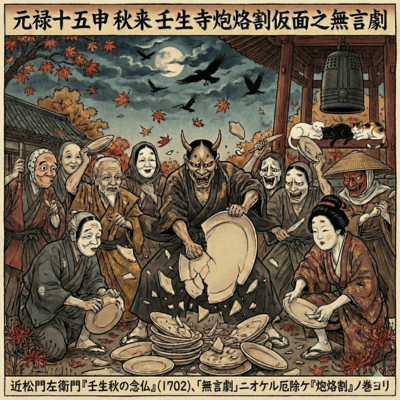 Genroku 15 Autumn at Mibu Temple, The Silent Mask Play of Breaking Plates Front Cover