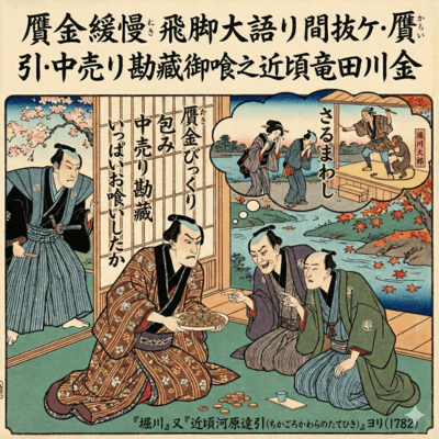 Nisegane Kanman Hikyaku Oogatari Manuke Nakauri Kanzo Okui No Chikagoro Tatsutagawa Hiki Front Cover