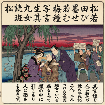 Matsuwakamaru Ikiutsushi Umewaka Sumida No Hanjo Sono Kotogusa Musebi Yomiuri Front Cover
