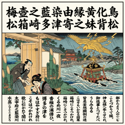 Chikuzen Umetsubo No Aizomegawa Yuen Ougon Kechou Hakozaki Hakata Tsu Yori No Imose Kadomatsu Front Cover