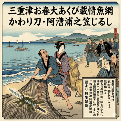 Mietsu Oharu Ooakubi Saijougyo Amikawari Katana Akogigaura No Kasajirushi Front Cover