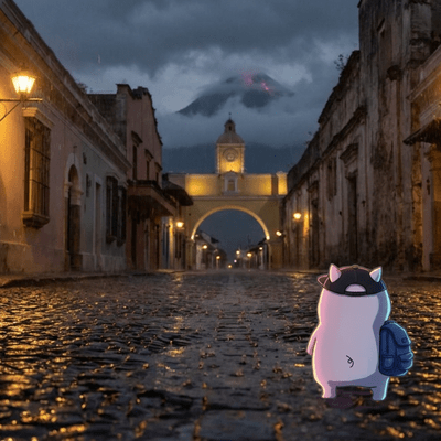 Walking Alone in Antigua at Night vol 1 Latin Moonlight and Volcano Echoes in the Rain Front Cover