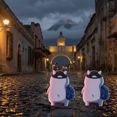 Walking Alone in Antigua at Night vol 2 Latin Moonlight and Volcano Echoes in the Rain Front Cover