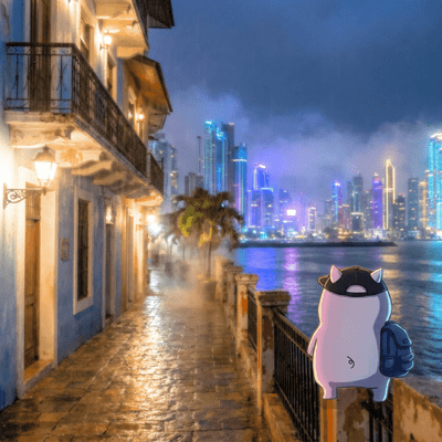 Walking Alone in Panama City at Night vol 1 Neon Skyscrapers and the Rain of Casco Viejo Front Cover