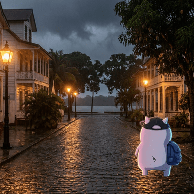 Walking Alone in Paramaribo at Night vol 1 White Wooden Oasis and Creole Melodies in the Rain Front Cover