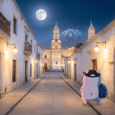 Walking Alone in Arequipa at Night vol 1 White Volcano Stone and Andean Starry Night Front Cover
