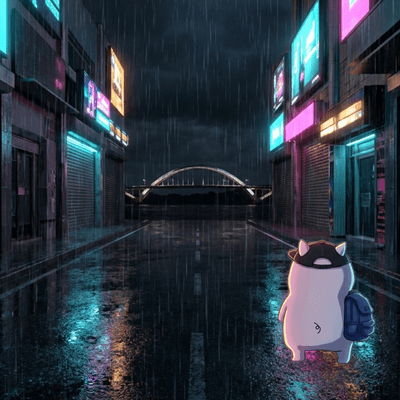 Walking Alone in Ciudad del Este at Night vol 1 Cyber Neon Border and Lowland Rain Drones Front Cover