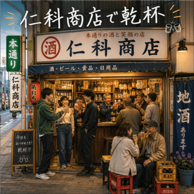 Cheers at Nishina Shoten! Front Cover