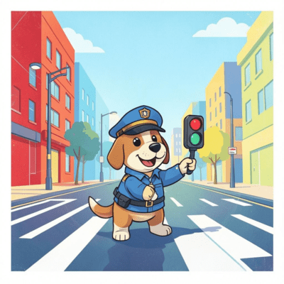 Woof woof police on the scene! Front Cover