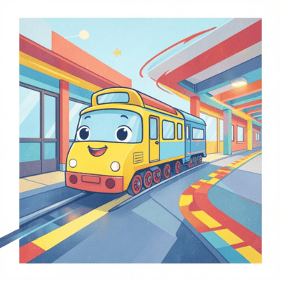 The hopping train is departing! Front Cover