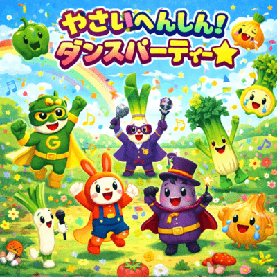 やさいへんしん!ダンスパーティー★ 〜たべたらパワー!うたっておどれる7つのやさいソング〜のジャケット写真