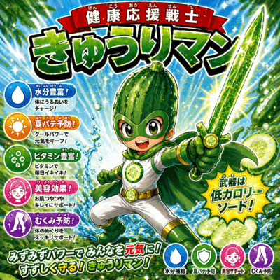 健康応援戦士きゅうりマンのジャケット写真