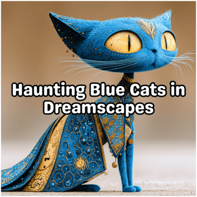 Haunting Blue Cats in Dreamscapes Front Cover