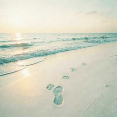 Footprints in the White Sand Front Cover