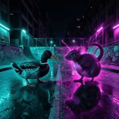 The Fiercest Rap Battle in History: Duck vs. Mouse (JapanVer.) Front Cover