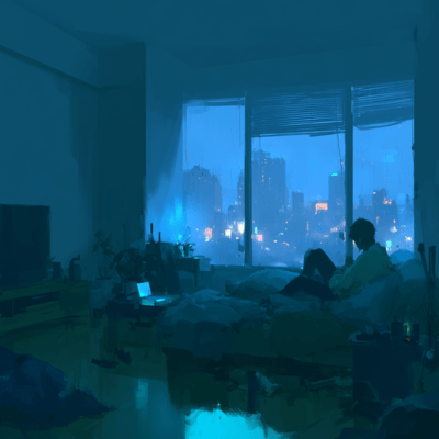 neon fading through the blinds Front Cover