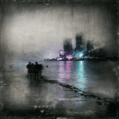 fog on the glass at daybreak Front Cover