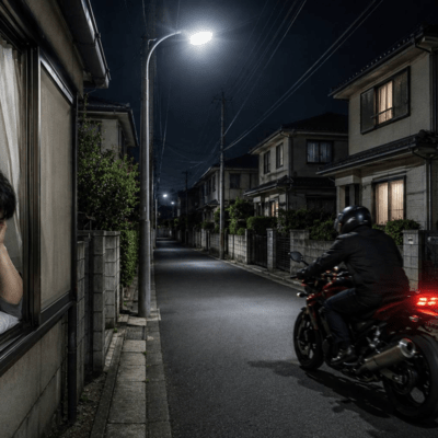 A noisy motorcycle at midnight Front Cover
