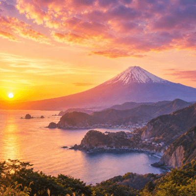Mount Fuji Trip at Sunset Front Cover