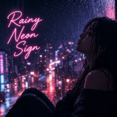 Rainy neon sign Front Cover