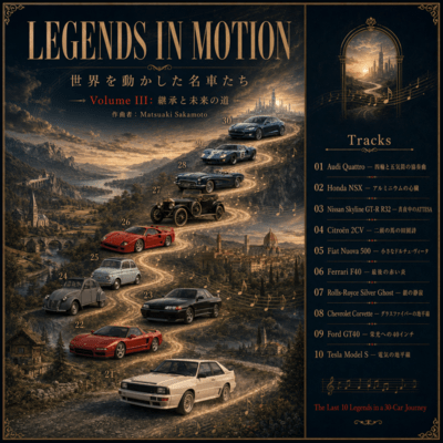 LEGENDS IN MOTION: The World's Greatest Cars - Volume III: The Road of Legacy and Tomorrow Front Cover