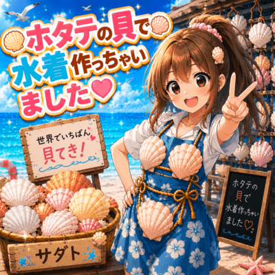 ホタテの貝で水着作っちゃいました!のジャケット写真