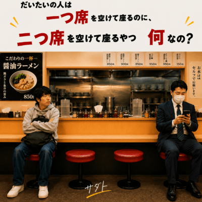 だいたいの人は一つ席を空けて座るのに、二つ席を空けて座るやつ何なの?のジャケット写真
