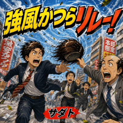 A wig relay in strong winds! Front Cover