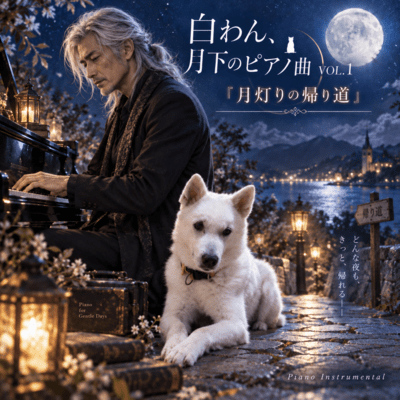 白わん、月下のピアノ曲 VOL.1『月灯りの帰り道』のジャケット写真