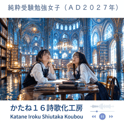 A girl treating entrance exam study as a form of pure art -AD 2027 - Front Cover