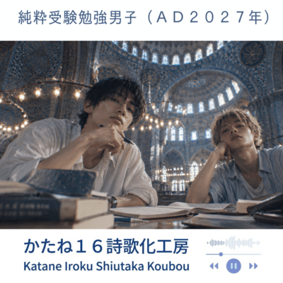 A boy treating entrance exam study as a form of pure art -AD 2027 - Front Cover