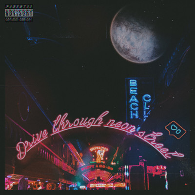 Drive through neon street Front Cover