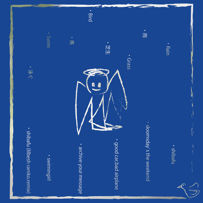 bird swim in the rainy grass Front Cover