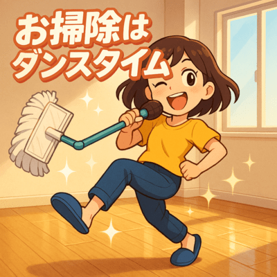 Cleaning is dance time Front Cover